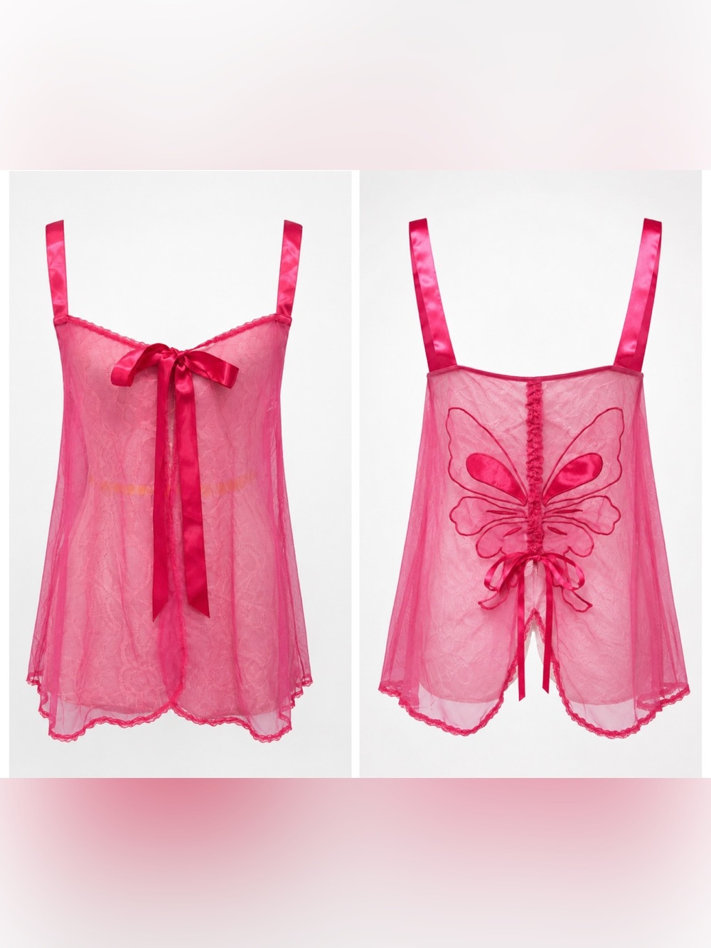 Victoria’s Secret Pink Tie Front Butterfly‎ Teddy Sz. M